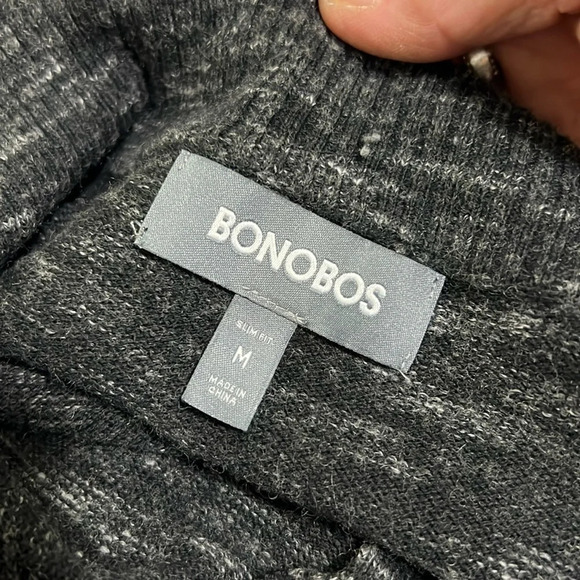 Bonobos Cotton/Cashmere Gray Variegated Knit Quarter Zip Pullover Size M - Picture 6 of 9
